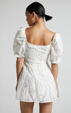 Showpo Brailey Mini Dress - Puff Sleeve Fit And Flare Dress In White 14 Showpo Brailey Mini Dress - Puff Sleeve Fit And Flare Dress In White -Showpo Women's Clothing Store Brailey Puff Sleeve Mini Dress in White 4