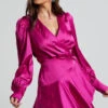 Showpo Breeana Wrap Mini Dress In Magenta