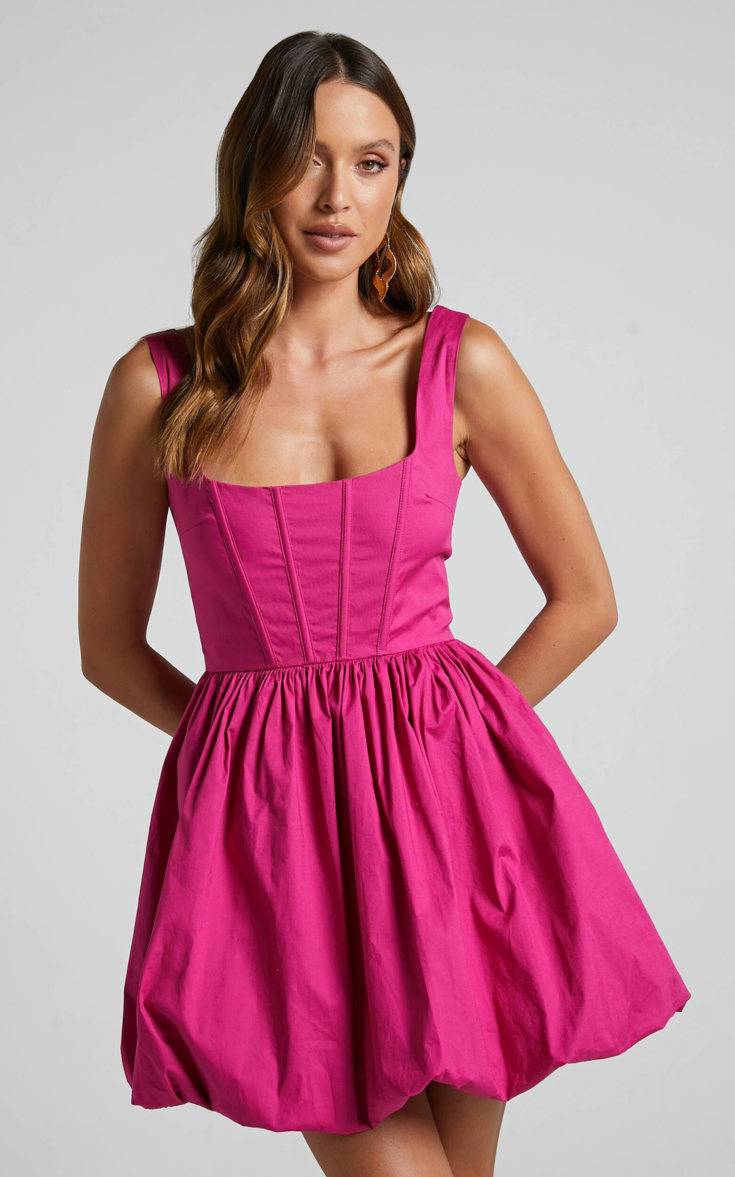 Showpo Brianda Corset Bodice Bubble Mini Dress In Berry 3 Showpo Brianda Corset Bodice Bubble Mini Dress In Berry - Image 3