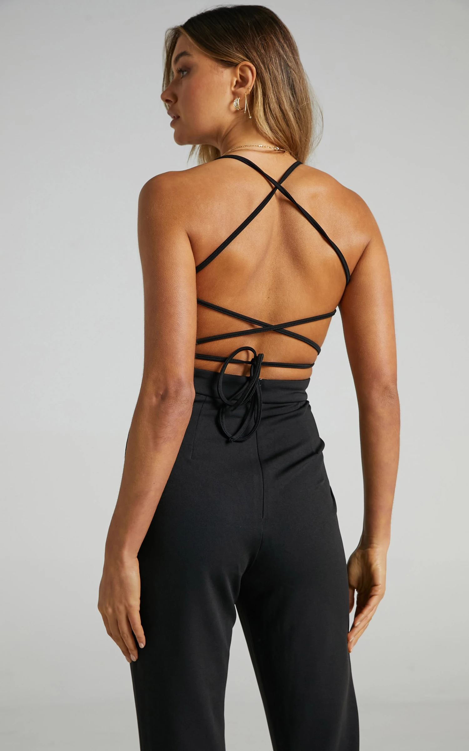 Showpo Brinkley Strappy Open Back Jumpsuit In Black 8 Showpo Brinkley Strappy Open Back Jumpsuit In Black - Image 8