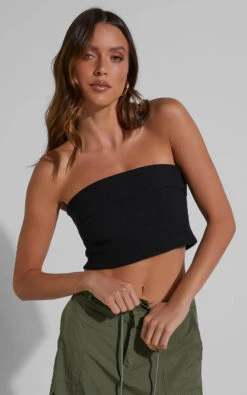 Showpo Daylon Top - Strapless Rib Knit Bandeau Top In Black 12 Showpo Daylon Top - Strapless Rib Knit Bandeau Top In Black -Showpo Women's Clothing Store CREATIVE 55 252812529