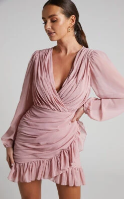 Showpo Can I Be Your Honey Plunge Balloon Sleeve Mini Dress In Dusty Pink 10 Showpo Can I Be Your Honey Plunge Balloon Sleeve Mini Dress In Dusty Pink -Showpo Women's Clothing Store Can I Be Your Honey Plunge Balloon Sleeve Mini Dress in Dusty Pink 2528S010197092529 8