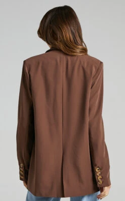 Showpo Caralina Blazer - Oversized Single Breasted Blazer In Chocolate 16 Showpo Caralina Blazer - Oversized Single Breasted Blazer In Chocolate -Showpo Women's Clothing Store Caralina Oversized Blazer in Chocolate SO2106003301 4