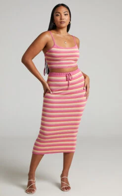 Showpo Carinata Drawstring Knit Midi Skirt In Carinata Stripe 12 Showpo Carinata Drawstring Knit Midi Skirt In Carinata Stripe -Showpo Women's Clothing Store Carinata Drawstring Knit Midi Skirt in Multi Stripe 2528SB22010006012529 2