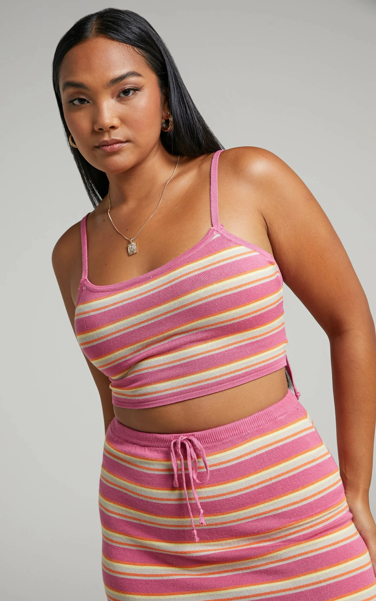 Showpo Carinata Knit Camisole Top In Carinata Stripe 2 Showpo Carinata Knit Camisole Top In Carinata Stripe - Image 2