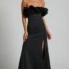 Showpo Cassius Off Shoulder Ruffle Ball Gown Dress In Black