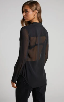 Showpo Cenette Long Sleeve Shirt In Black 12 Showpo Cenette Long Sleeve Shirt In Black -Showpo Women's Clothing Store Cenette Long Sleeve Shirt in Black 2528ST22050041022529 7
