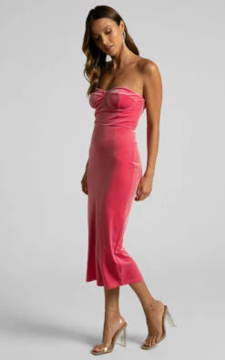 Showpo Cerena Strapless Bustier Midi Dress In Bubblegum Pink -Showpo Women's Clothing Store Cerena Strapless Bustier Midi Dress in Bubblegum Pink 05