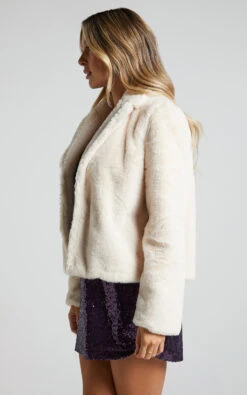 Showpo Cezziah Fur Jacket In Cream -Showpo Women's Clothing Store Cezziah Fur Jacket in Cream 3