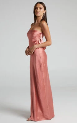 Showpo Charlita Strapless Cowl Back Satin Maxi Dress In Peach 10 Showpo Charlita Strapless Cowl Back Satin Maxi Dress In Peach -Showpo Women's Clothing Store Charlita Strapless Cowl Back Satin Maxi Dress in Peach 2528SD21100056032529 2