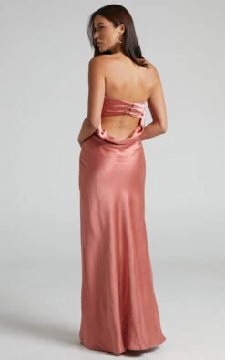 Showpo Charlita Strapless Cowl Back Satin Maxi Dress In Peach 12 Showpo Charlita Strapless Cowl Back Satin Maxi Dress In Peach -Showpo Women's Clothing Store Charlita Strapless Cowl Back Satin Maxi Dress in Peach 2528SD21100056032529 3