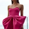 Showpo Charmilla Strapless Bow Front Mini Dress In Pink
