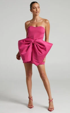 Showpo Charmilla Strapless Bow Front Mini Dress In Pink 8 Showpo Charmilla Strapless Bow Front Mini Dress In Pink -Showpo Women's Clothing Store Charmilla Strapless Bow Front Mini Dress in Pink 2528SD22080023022529 1