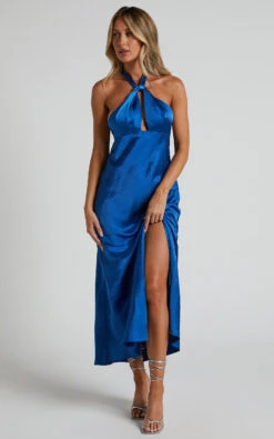 Showpo Clarabelle Halter Neck Thigh Slit Midi Dress In Cobalt Blue 12 Showpo Clarabelle Halter Neck Thigh Slit Midi Dress In Cobalt Blue -Showpo Women's Clothing Store Clarabelle Halter Neck Thigh Slit Midi Dress in Perriwinkle 3
