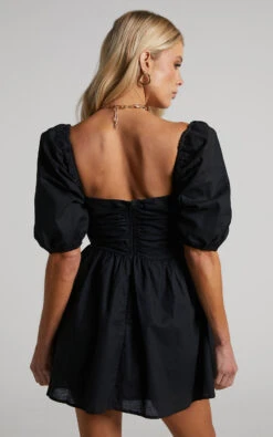 Showpo Claudina Mini Dress - Puff Sleeve Ruched Bodice Dress In Black 14 Showpo Claudina Mini Dress - Puff Sleeve Ruched Bodice Dress In Black -Showpo Women's Clothing Store Claudina Ruched Bodice Puff Sleeve Mini Dress in Black 2528SD22110043022529 6
