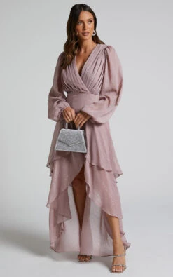 Showpo Claudita Maxi Dress - Long Sleeve High Low Hem Dress In Dusty Rose 14 Showpo Claudita Maxi Dress - Long Sleeve High Low Hem Dress In Dusty Rose -Showpo Women's Clothing Store Claudita Long Sleeve Hi Low Hem Maxi Dress in Dusty Rose 1