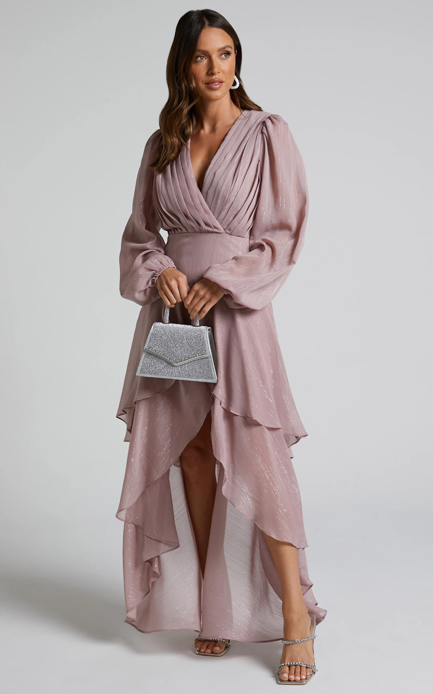 Showpo Claudita Maxi Dress - Long Sleeve High Low Hem Dress In Dusty Rose 6 Showpo Claudita Maxi Dress - Long Sleeve High Low Hem Dress In Dusty Rose - Image 6