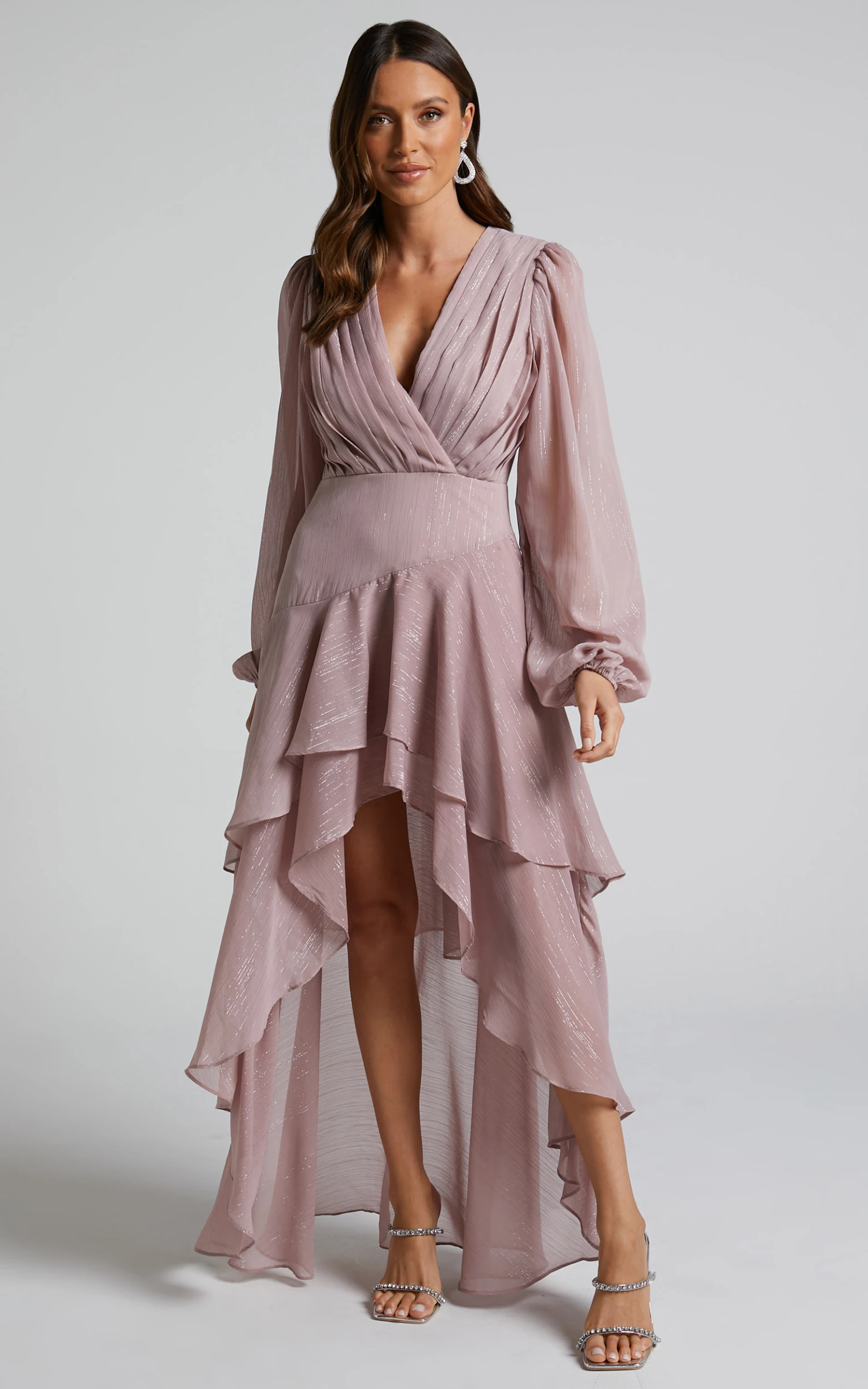 Showpo Claudita Maxi Dress - Long Sleeve High Low Hem Dress In Dusty Rose 5 Showpo Claudita Maxi Dress - Long Sleeve High Low Hem Dress In Dusty Rose - Image 5