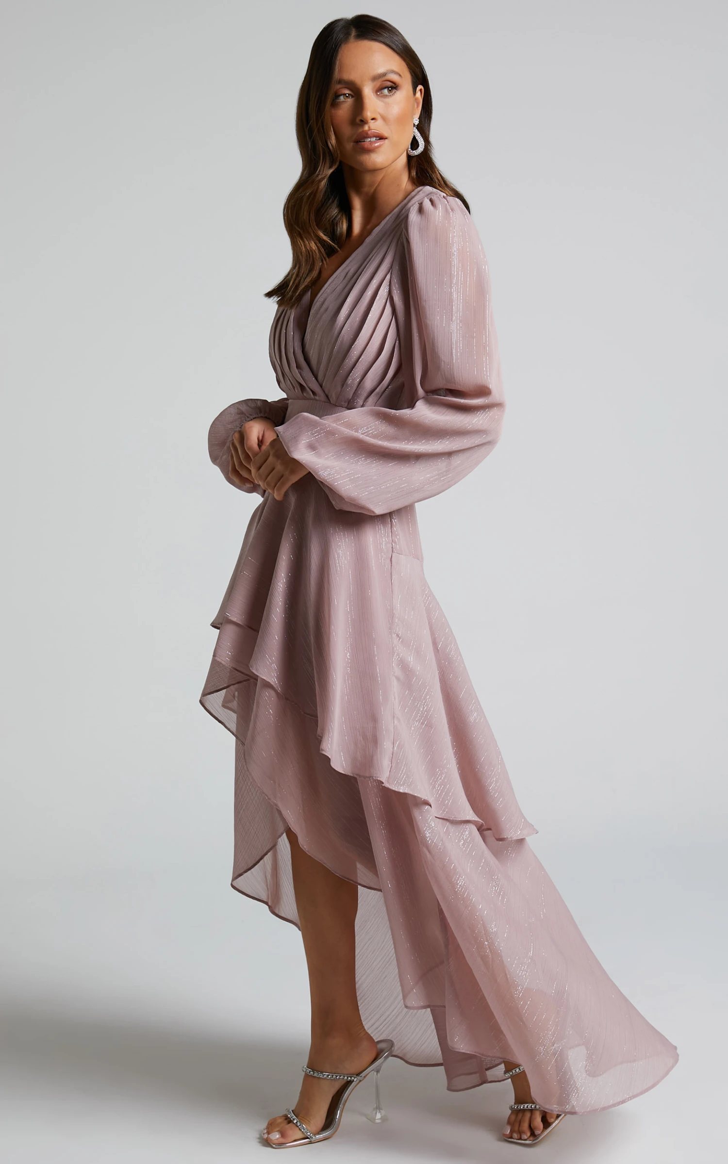Showpo Claudita Maxi Dress - Long Sleeve High Low Hem Dress In Dusty Rose 3 Showpo Claudita Maxi Dress - Long Sleeve High Low Hem Dress In Dusty Rose - Image 3