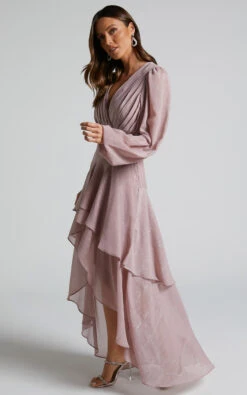 Showpo Claudita Maxi Dress - Long Sleeve High Low Hem Dress In Dusty Rose 15 Showpo Claudita Maxi Dress - Long Sleeve High Low Hem Dress In Dusty Rose -Showpo Women's Clothing Store Claudita Long Sleeve Hi Low Hem Maxi Dress in Dusty Rose 5