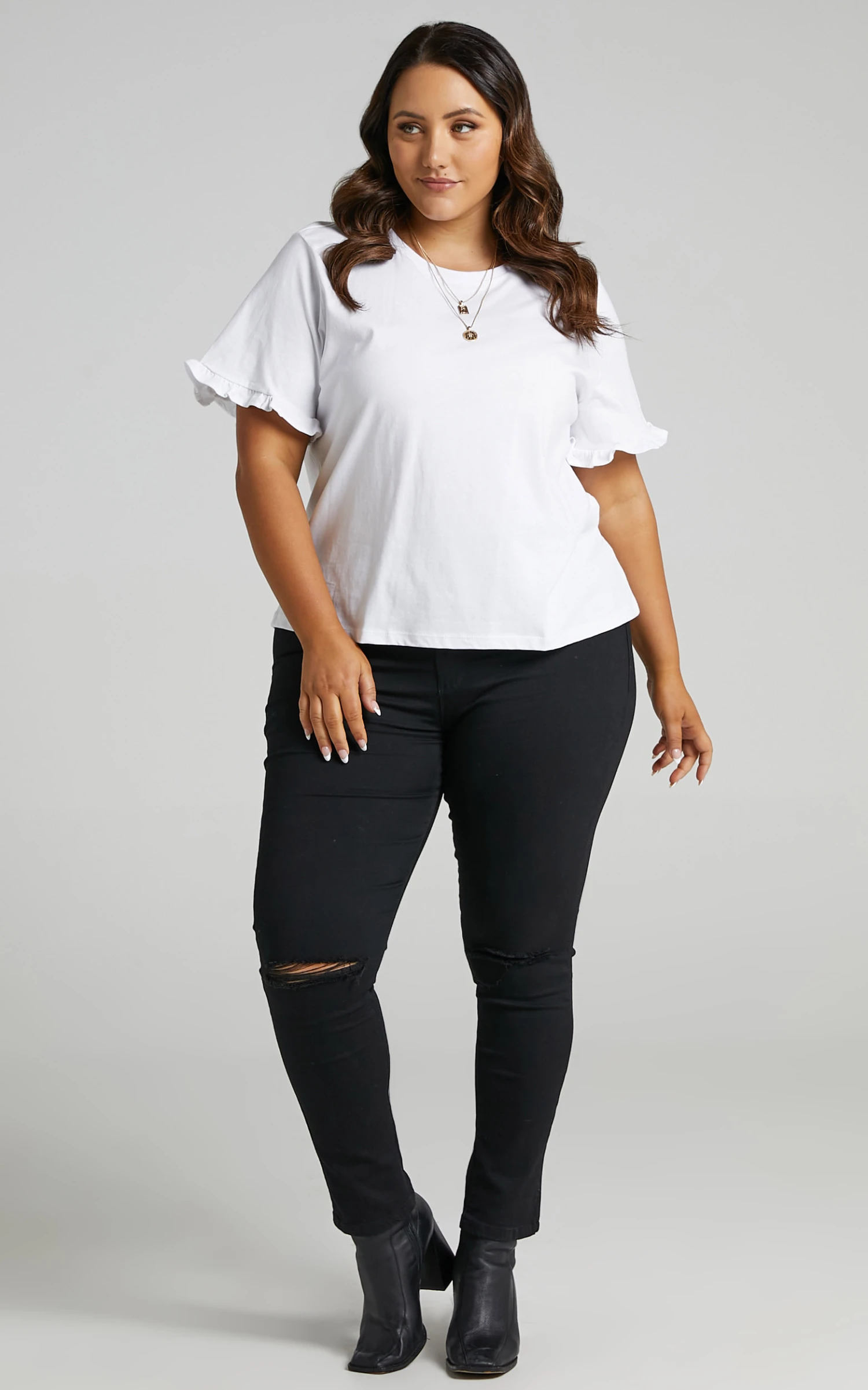 Showpo Closer To Home Ruffle Sleeve Tee In White 9 Showpo Closer To Home Ruffle Sleeve Tee In White - Image 9
