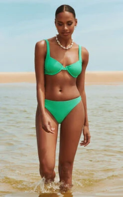 Showpo Kalama Bikini Top - Recycled Nylon Balconette Top In Jade