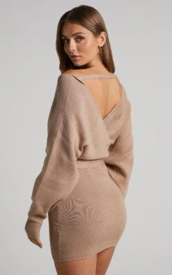 Showpo Dont Fall Down Knit Dress In Camel -Showpo Women's Clothing Store DONT FALL DOWN KNIT DRESS IN CAMEL 7