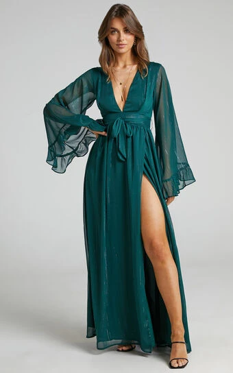 Showpo Dangerous Woman Maxi Dress In Emerald 1 Showpo Dangerous Woman Maxi Dress In Emerald