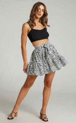 Showpo Daniella Tie Waist Mini Skirt In Black Print 14 Showpo Daniella Tie Waist Mini Skirt In Black Print -Showpo Women's Clothing Store Daniella tie waist mini skirt in Black Print 2528SB21100056022529 1