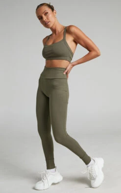 Showpo Dariko Ribbed Leggings In Khaki 7 Showpo Dariko Ribbed Leggings In Khaki -Showpo Women's Clothing Store Dariko Ribbed Leggings in Khaki 2528SB22010019072529 4