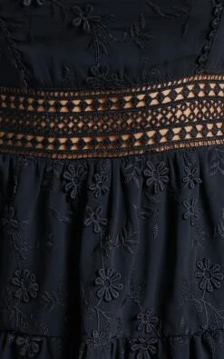 Showpo Deiene Lace Trim Broderie Tiered Mini Dress In Black 11 Showpo Deiene Lace Trim Broderie Tiered Mini Dress In Black -Showpo Women's Clothing Store Deiene Lace Trim Broderie Tiered Mini Dress in Black 6