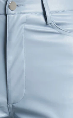 Showpo Dilyenne Mid Waist Straight Leg Faux Leather Pants In Blue -Showpo Women's Clothing Store Dilyenne High Waist Straight Leg Pants in Blue 2528SB20010022092529 5