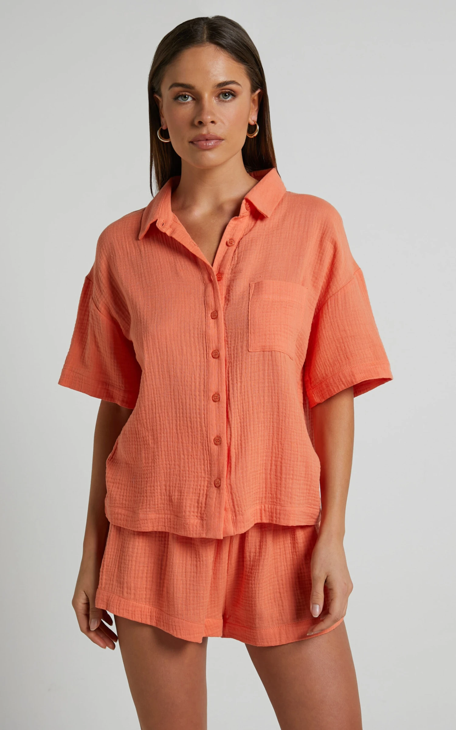 Showpo Donita Button Up Shirt In Sherbet 2 Showpo Donita Button Up Shirt In Sherbet - Image 2