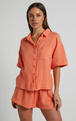 Showpo Donita Button Up Shirt In Sherbet 12 Showpo Donita Button Up Shirt In Sherbet -Showpo Women's Clothing Store Donita Button up Shirt in Sherbet 3