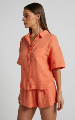 Showpo Donita Button Up Shirt In Sherbet 14 Showpo Donita Button Up Shirt In Sherbet -Showpo Women's Clothing Store Donita Button up Shirt in Sherbet 5