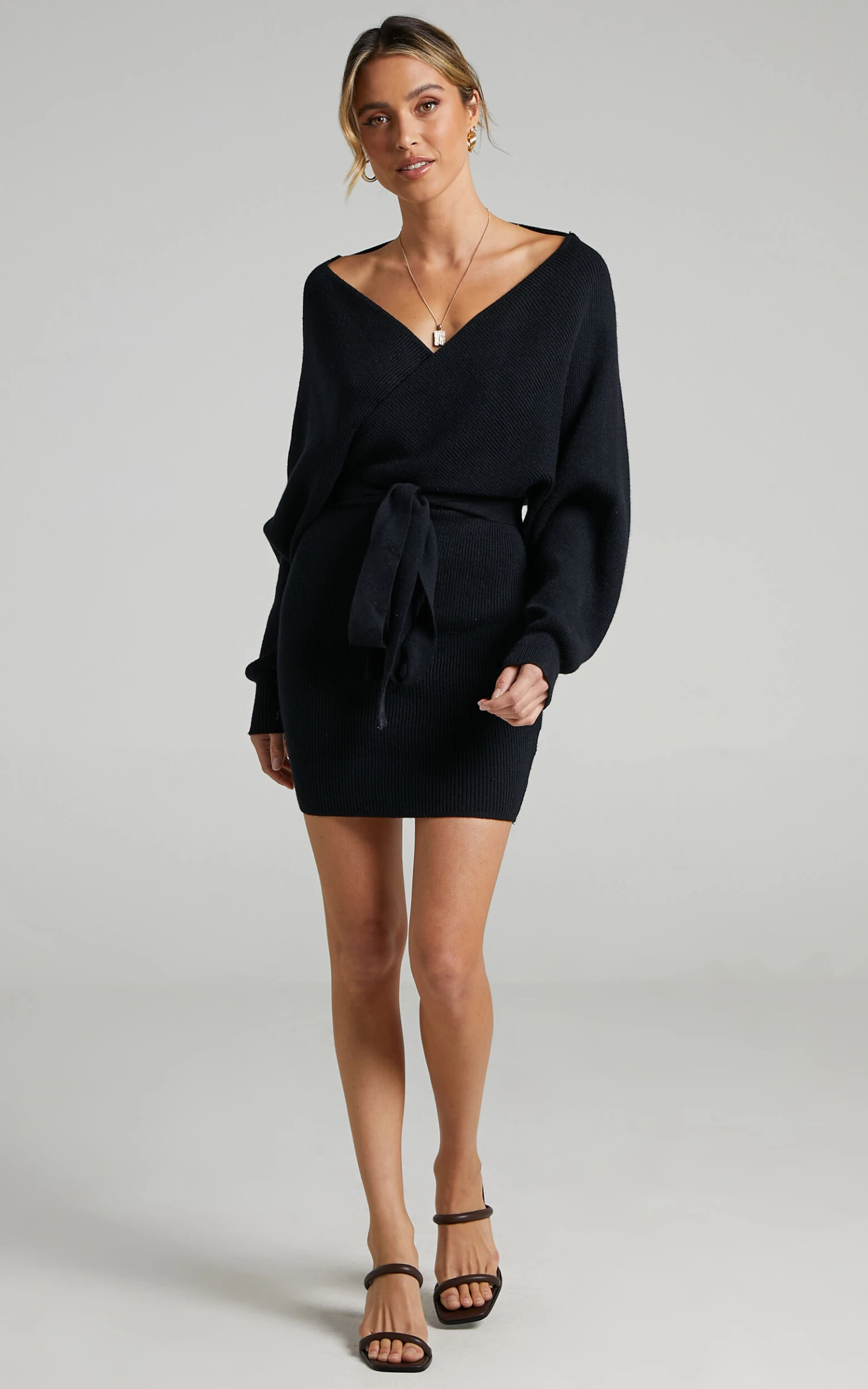Showpo Dont Fall Down Knit Dress In Black 11 Showpo Dont Fall Down Knit Dress In Black - Image 11