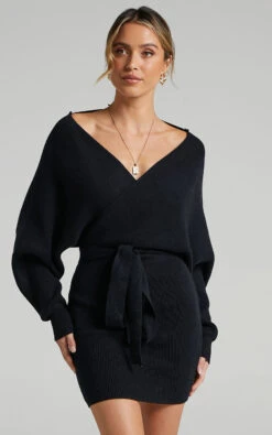 Showpo Dont Fall Down Knit Dress In Black 24 Showpo Dont Fall Down Knit Dress In Black -Showpo Women's Clothing Store Dont Fall Down Knit Dress In black 14462B Black 2