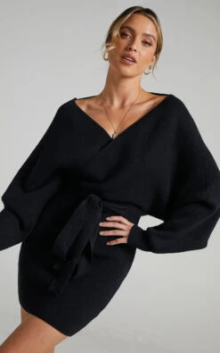 Showpo Dont Fall Down Knit Dress In Black 22 Showpo Dont Fall Down Knit Dress In Black -Showpo Women's Clothing Store Dont Fall Down Knit Dress In black 14462B Black 7