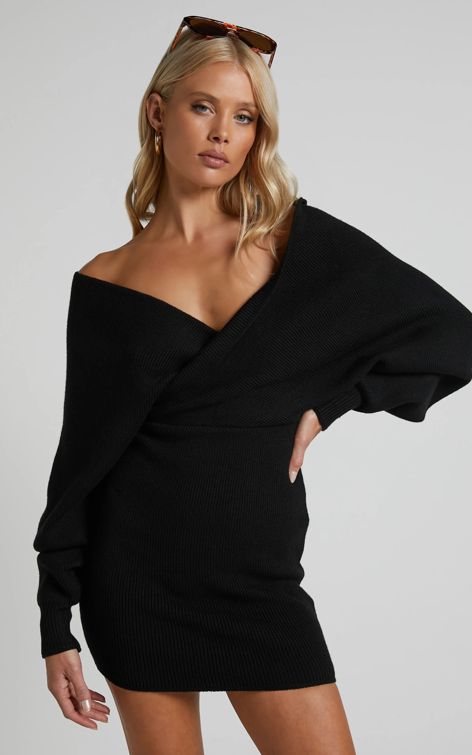 Showpo Dont Fall Down Knit Dress In Black 5 Showpo Dont Fall Down Knit Dress In Black - Image 5