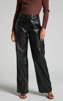 Showpo Edzelith - Mid Rise Faux Leather Relaxed Pant In Black 9 Showpo Edzelith - Mid Rise Faux Leather Relaxed Pant In Black -Showpo Women's Clothing Store Edzelith Faux Leather Relaxed Pant in Black 2