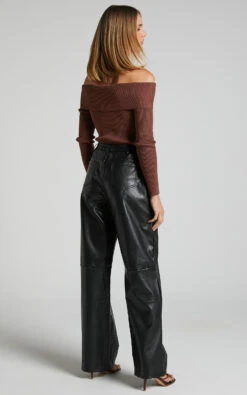 Showpo Edzelith - Mid Rise Faux Leather Relaxed Pant In Black 12 Showpo Edzelith - Mid Rise Faux Leather Relaxed Pant In Black -Showpo Women's Clothing Store Edzelith Faux Leather Relaxed Pant in Black 4