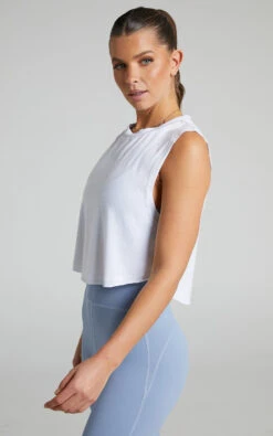 Showpo Elena Mid Length Tank In White 9 Showpo Elena Mid Length Tank In White -Showpo Women's Clothing Store Elena Mid Length Tank in White 2528ST22040033032529 3