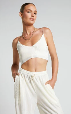Showpo Elowen Two Piece Set - Plisse Crop Top And Relaxed Wide Leg Pants In Cream 10 Showpo Elowen Two Piece Set - Plisse Crop Top And Relaxed Wide Leg Pants In Cream -Showpo Women's Clothing Store Elowen Two Piece Set Plisse Crop Top and Relaxed Wide Leg Pants in Cream 6