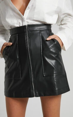 Showpo Elviera A Line Zip Mini Skirt In Black 11 Showpo Elviera A Line Zip Mini Skirt In Black -Showpo Women's Clothing Store Elviera A Line Zip Mini Skirt in Black 7