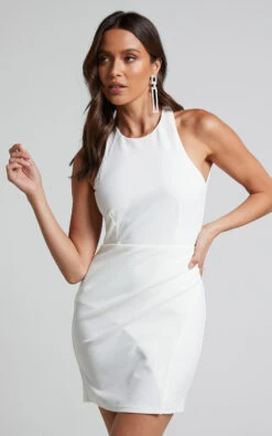 Showpo Emiko Open Back Bodycon Mini Dress In White 11 Showpo Emiko Open Back Bodycon Mini Dress In White -Showpo Women's Clothing Store Emiko open back bodycon mini dress in White 1