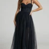 Showpo Emmary Bustier Bodice Tulle Gown In Black