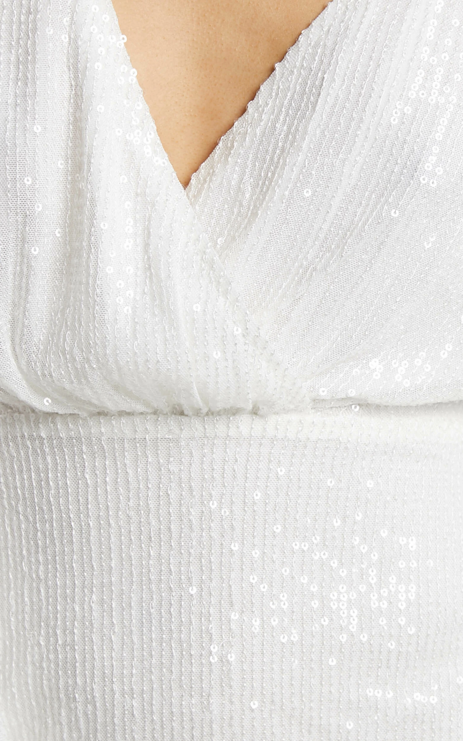 Showpo Erine Long Sleeve Sequin Dress In White 7 Showpo Erine Long Sleeve Sequin Dress In White - Image 7