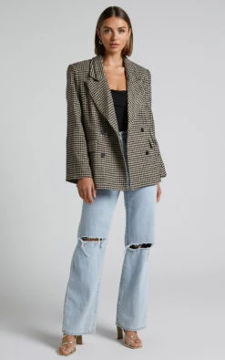 Showpo Erlinda Shoulder Pad Houndstooth Blazer In Multi 13 Showpo Erlinda Shoulder Pad Houndstooth Blazer In Multi -Showpo Women's Clothing Store Erlinda Shoulder Pad Houndstooth Blazer in Multi