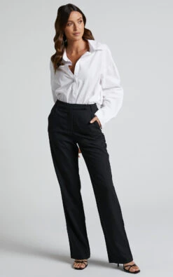 Showpo Ernez High Waisted Tailored Straight Pants In Black 10 Showpo Ernez High Waisted Tailored Straight Pants In Black -Showpo Women's Clothing Store Ernez Tailored Straight Pants in Black