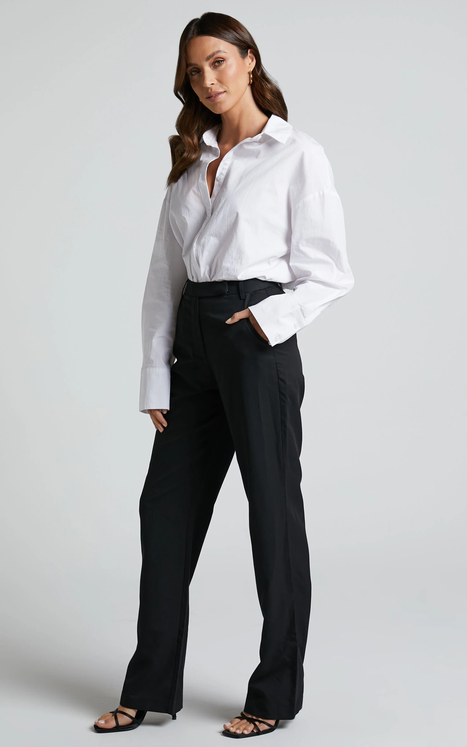 Showpo Ernez High Waisted Tailored Straight Pants In Black 5 Showpo Ernez High Waisted Tailored Straight Pants In Black - Image 5